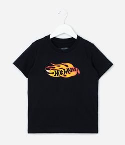 Camiseta Infantil com Estampa Hot Wheels - Tam 4 a 12 Anos
