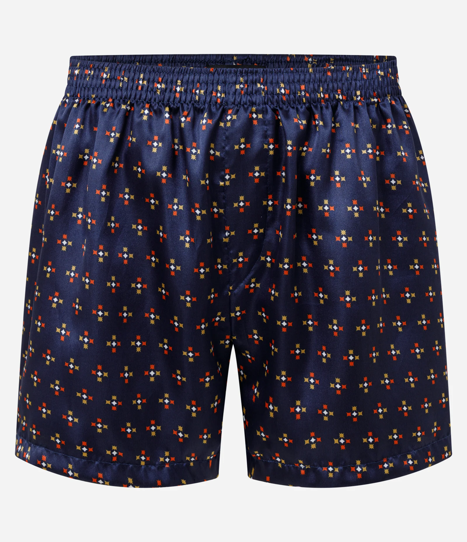 Cueca Samba Canção em Cetim Estampada Azul 1