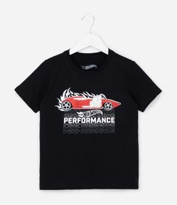Camiseta Infantil com Estampa Hot Wheels Interativa em Paetê - Tam 4 a 10 anos