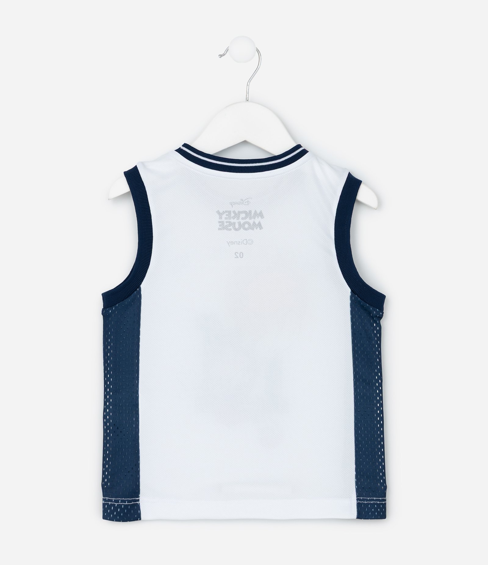 Regata Infantil de Basquete em Microfibra Mickey Mouse - Tam 1 a 6 Anos Branco 2