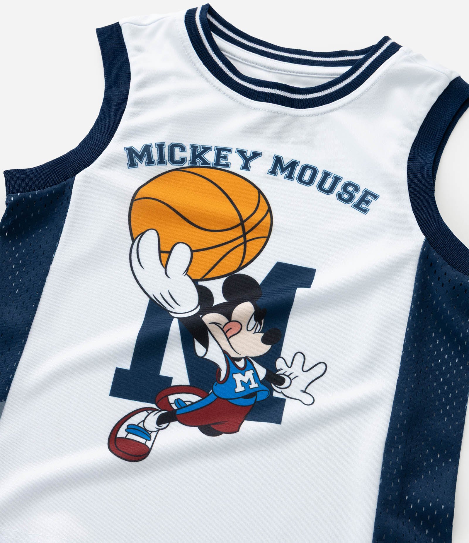 Regata Infantil de Basquete em Microfibra Mickey Mouse - Tam 1 a 6 Anos Branco 6