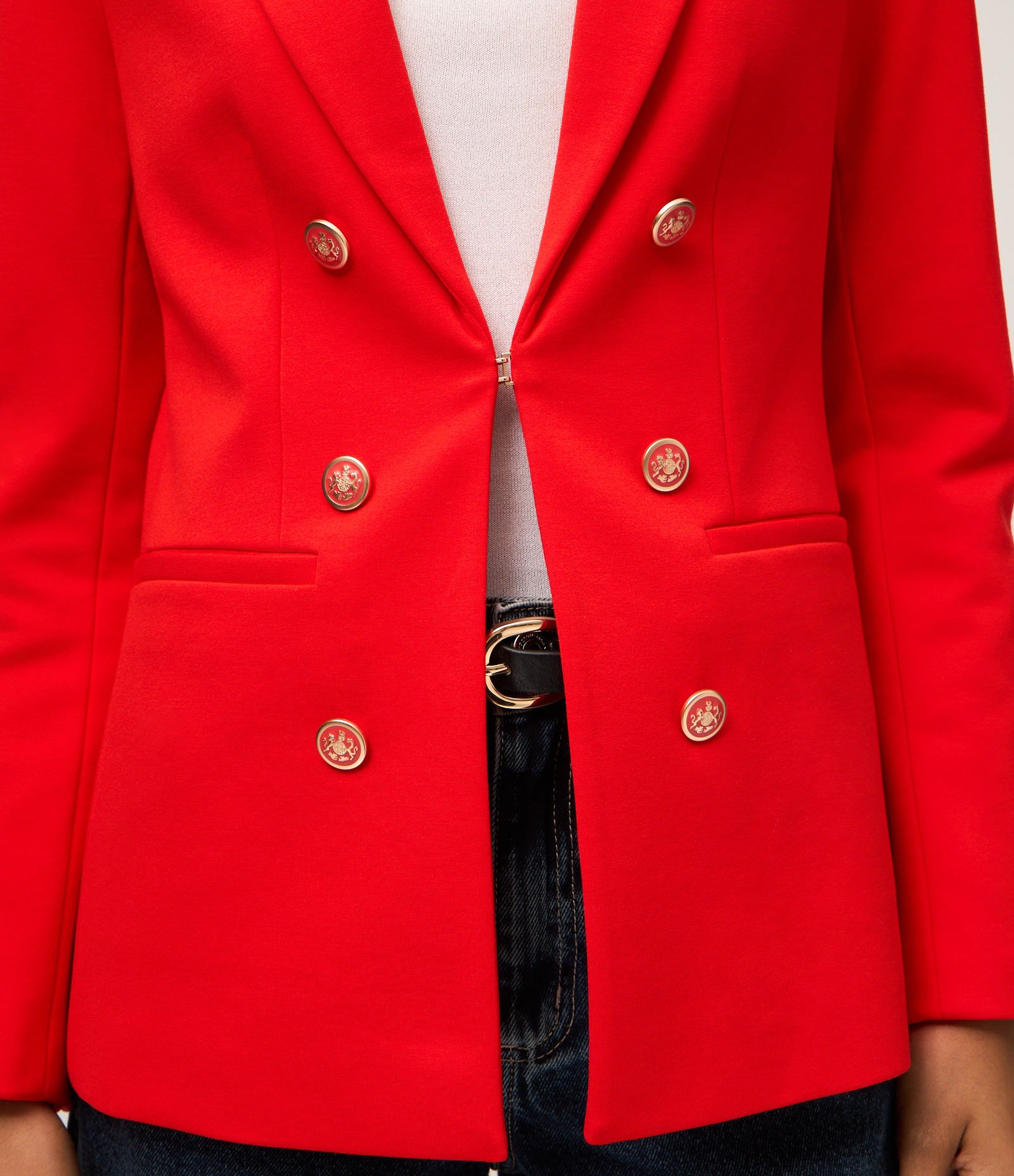 Blazer Alfaiatado em Ponto Roma com Botões Brasão Laranja 3