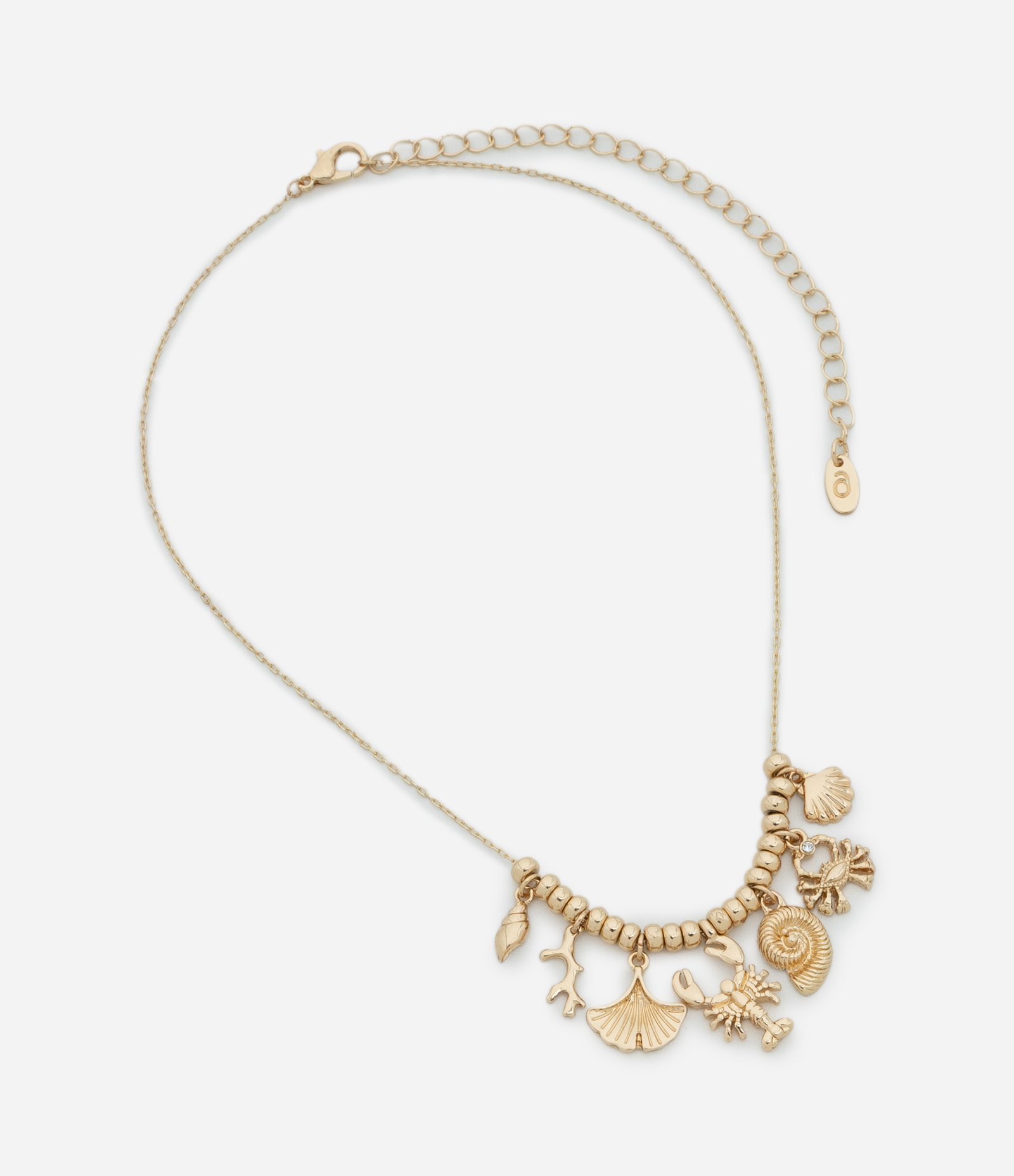 Colar Curto com Pingentes Fundo do Mar Dourado 3