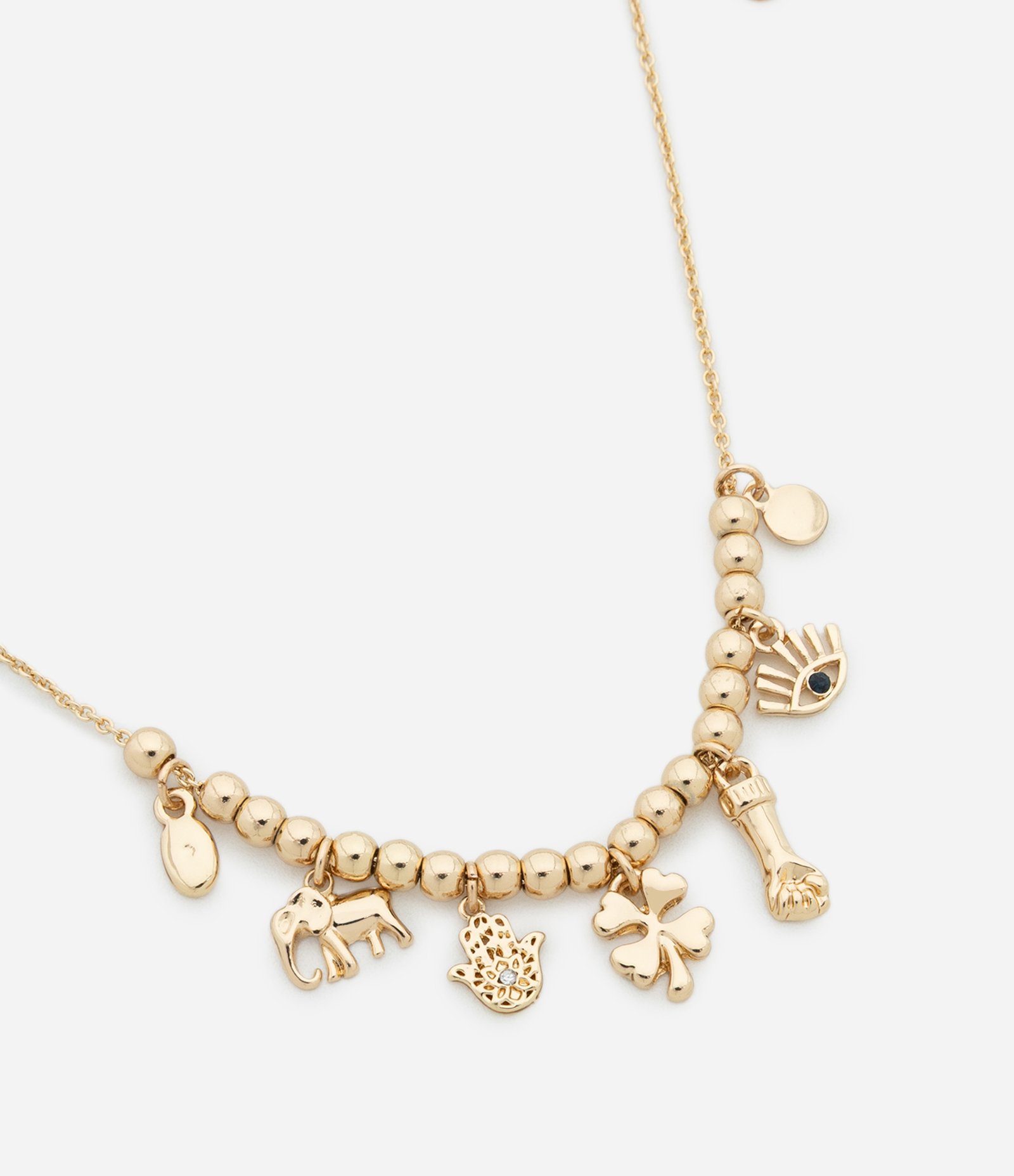 Colar Curto com Pingentes Místicos Dourado 2