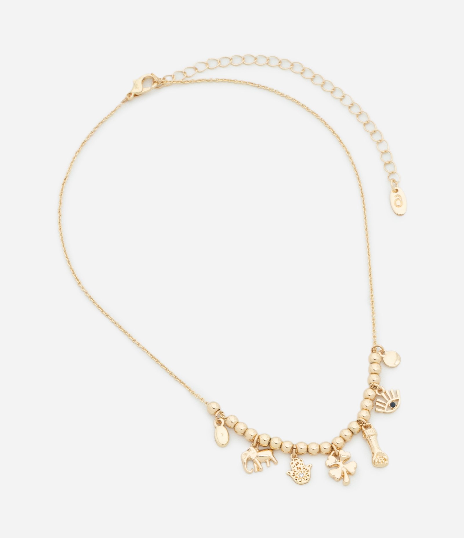 Colar Curto com Pingentes Místicos Dourado 3