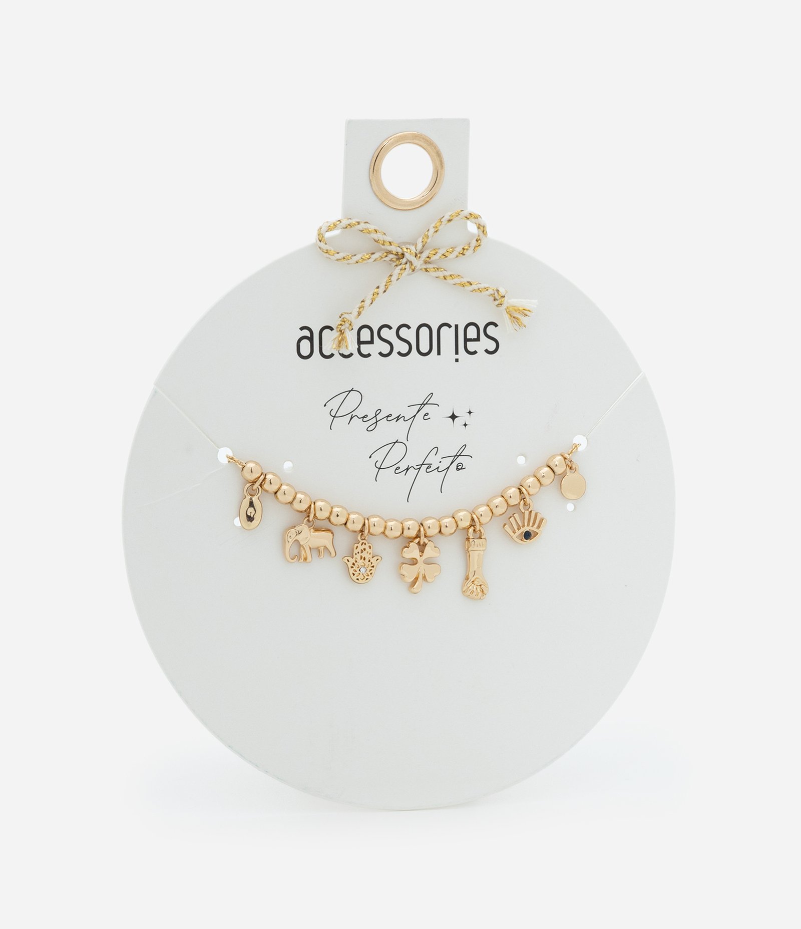 Colar Curto com Pingentes Místicos Dourado 1