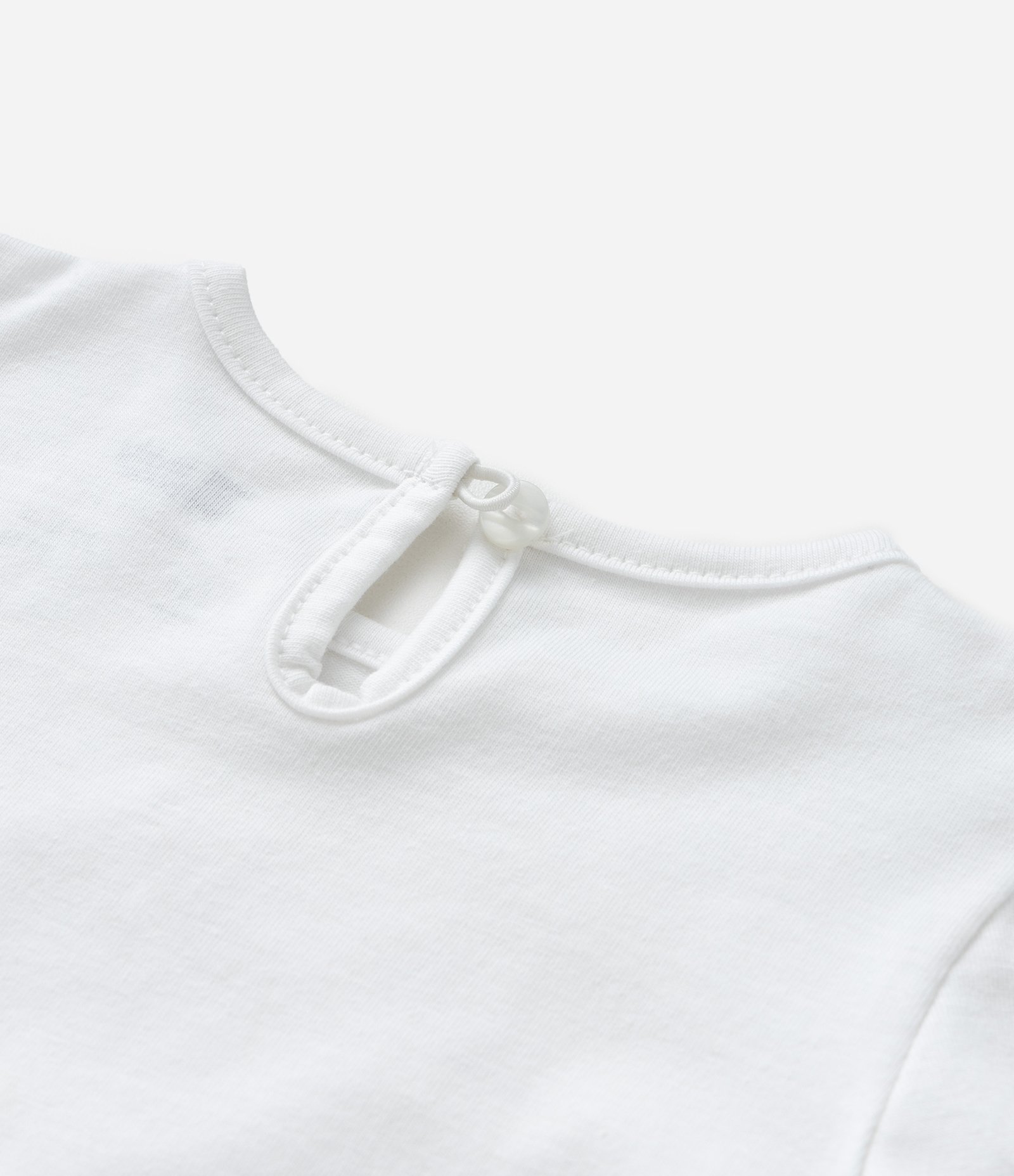 Conjunto Infantil com Body e Short Saia Estampado Floral - Tam 0 a 18 meses Branco/Laranja Claro 10