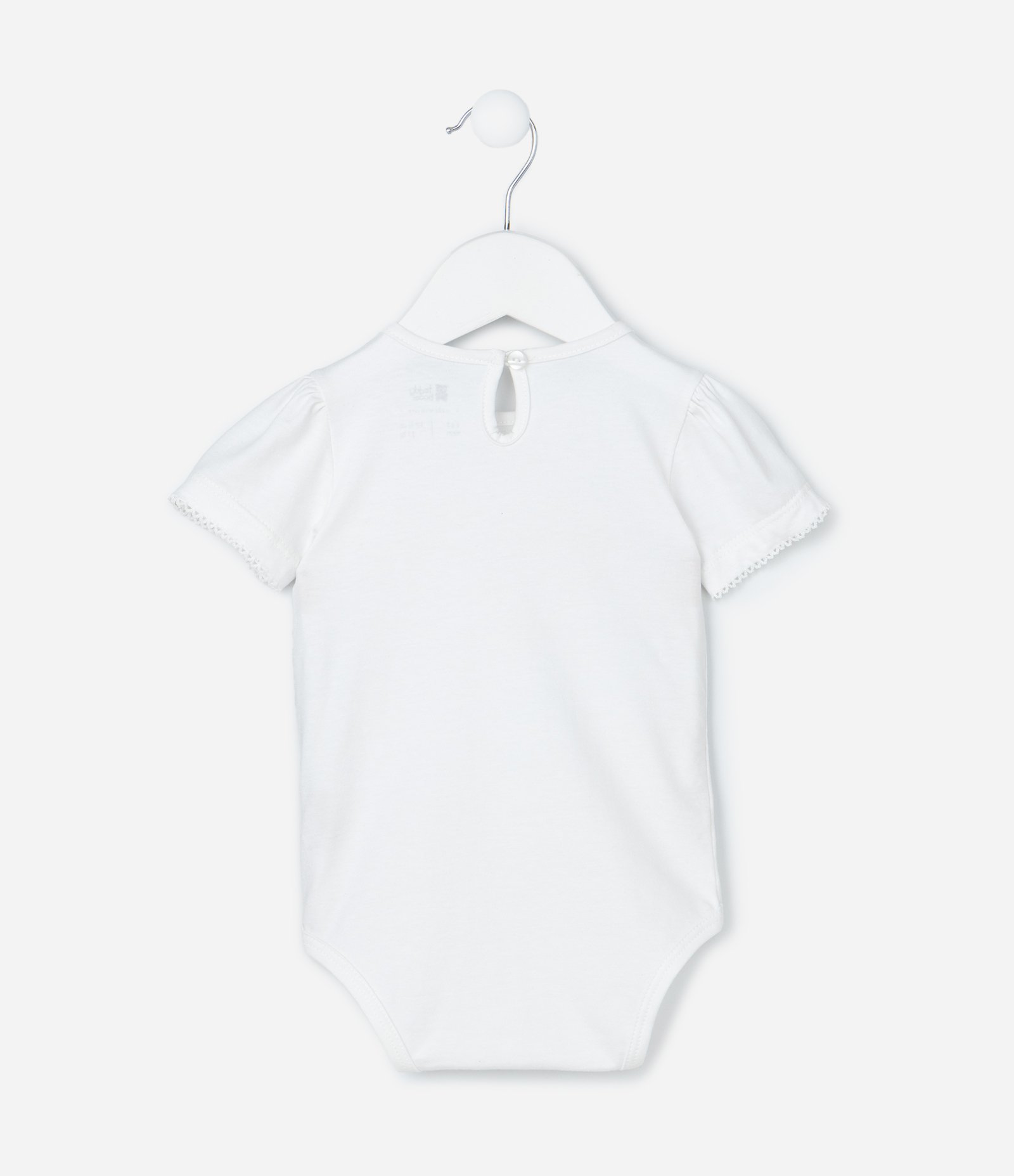 Conjunto Infantil com Body e Short Saia Estampado Floral - Tam 0 a 18 meses Branco/Laranja Claro 4