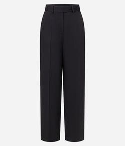 Calça Pantalona Alfaiatada com Passantes e Frisos