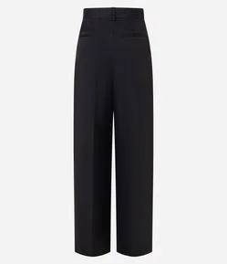 Calça Pantalona Alfaiatada com Passantes e Frisos