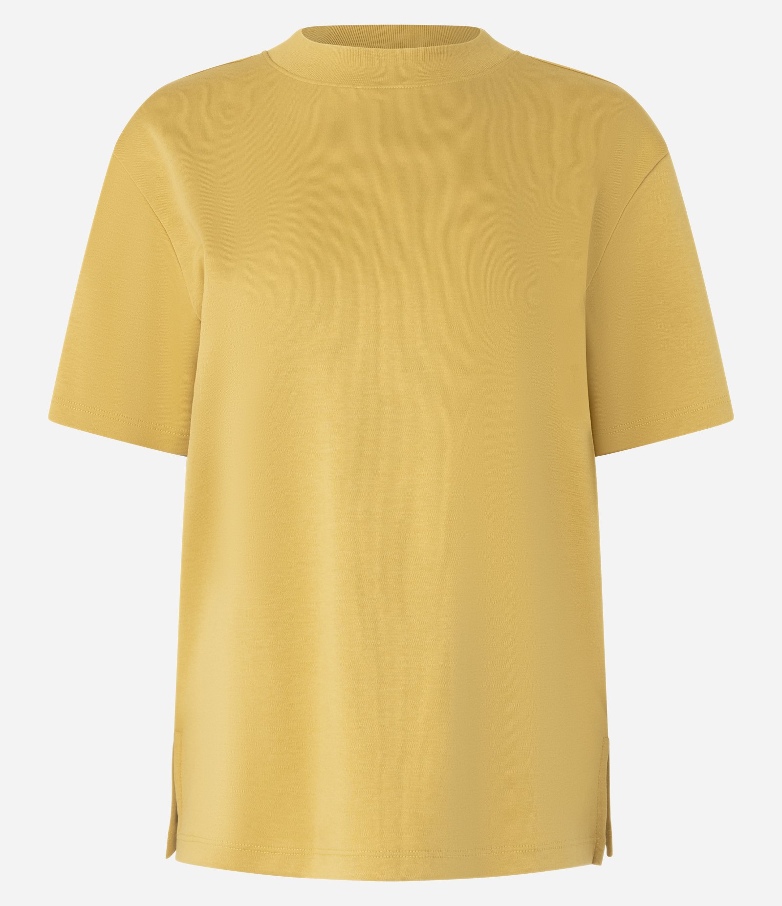 Blusa em Algodão Peruano Interlock com Gola Redonda Amarelo 5