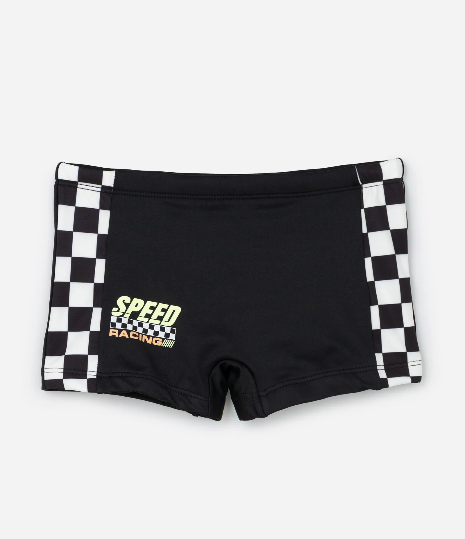 Sunga Infantil com Proteção UV Estampa Racing - Tam 5 a 14 Anos Preto 1