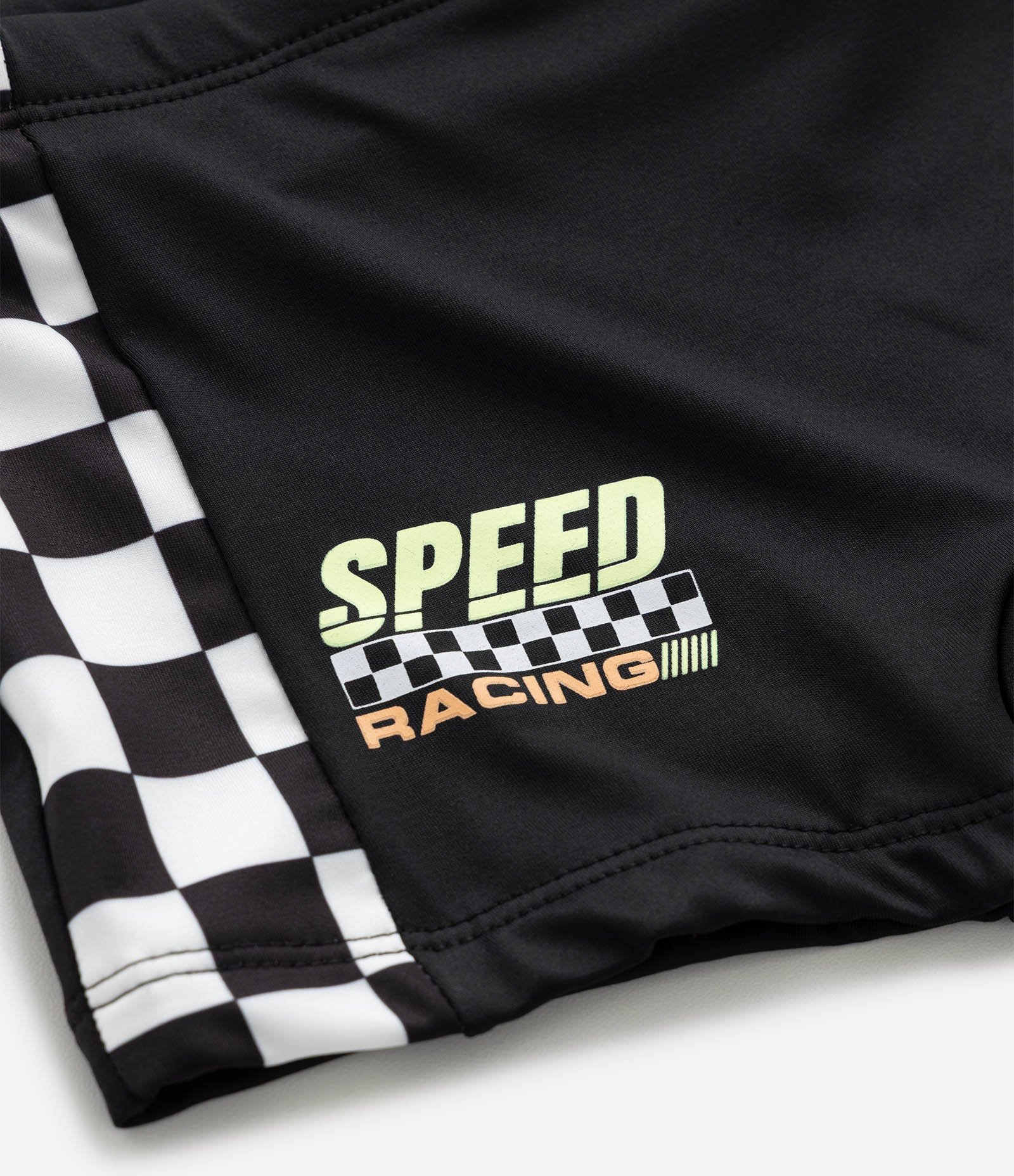 Sunga Infantil com Proteção UV Estampa Racing - Tam 5 a 14 Anos Preto 6