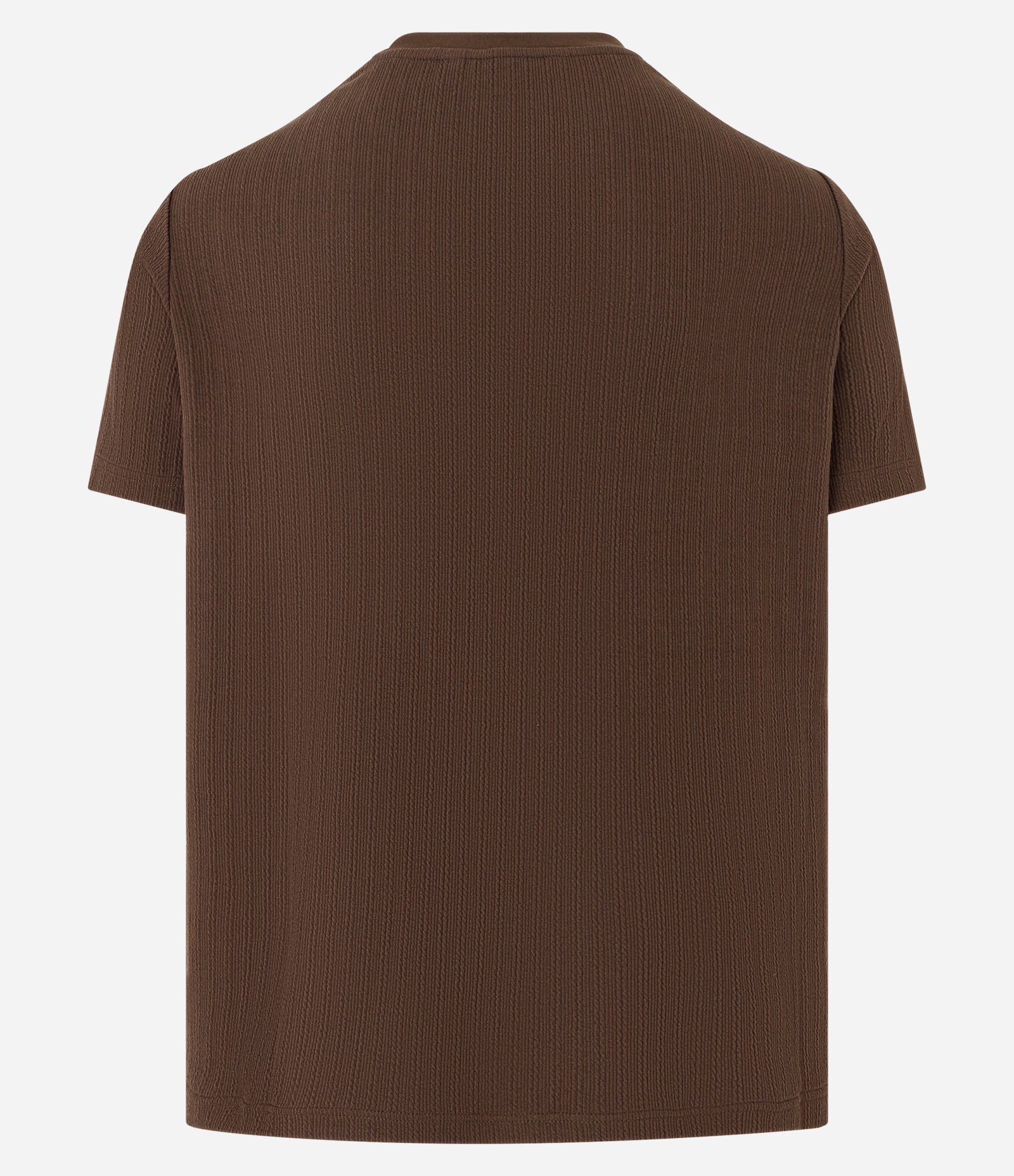 Camiseta Slim com Textura Vertical Marrom 8