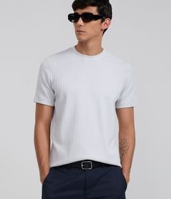 Camiseta Slim com Textura Vertical