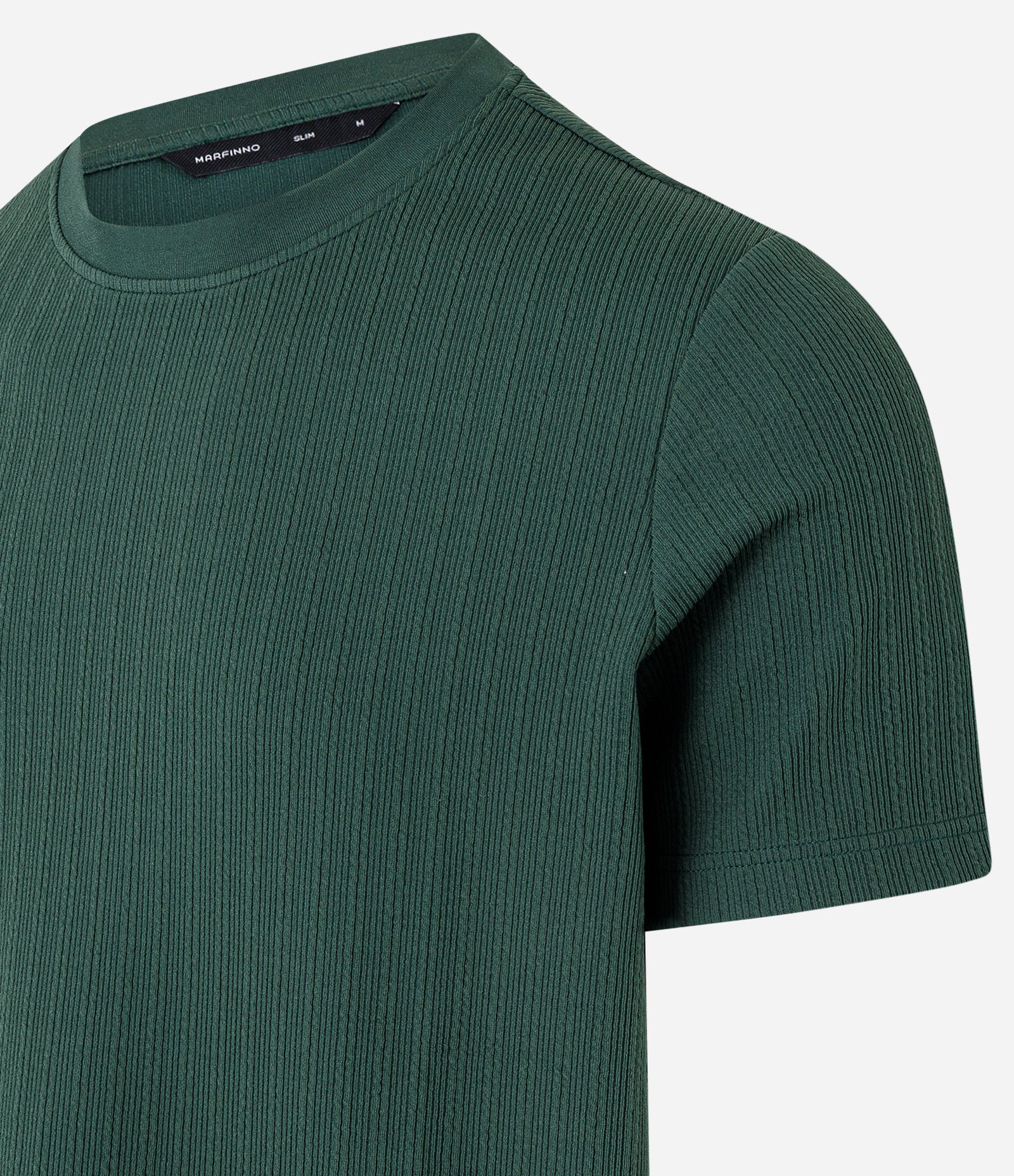 Camiseta Slim com Textura Vertical Verde 7