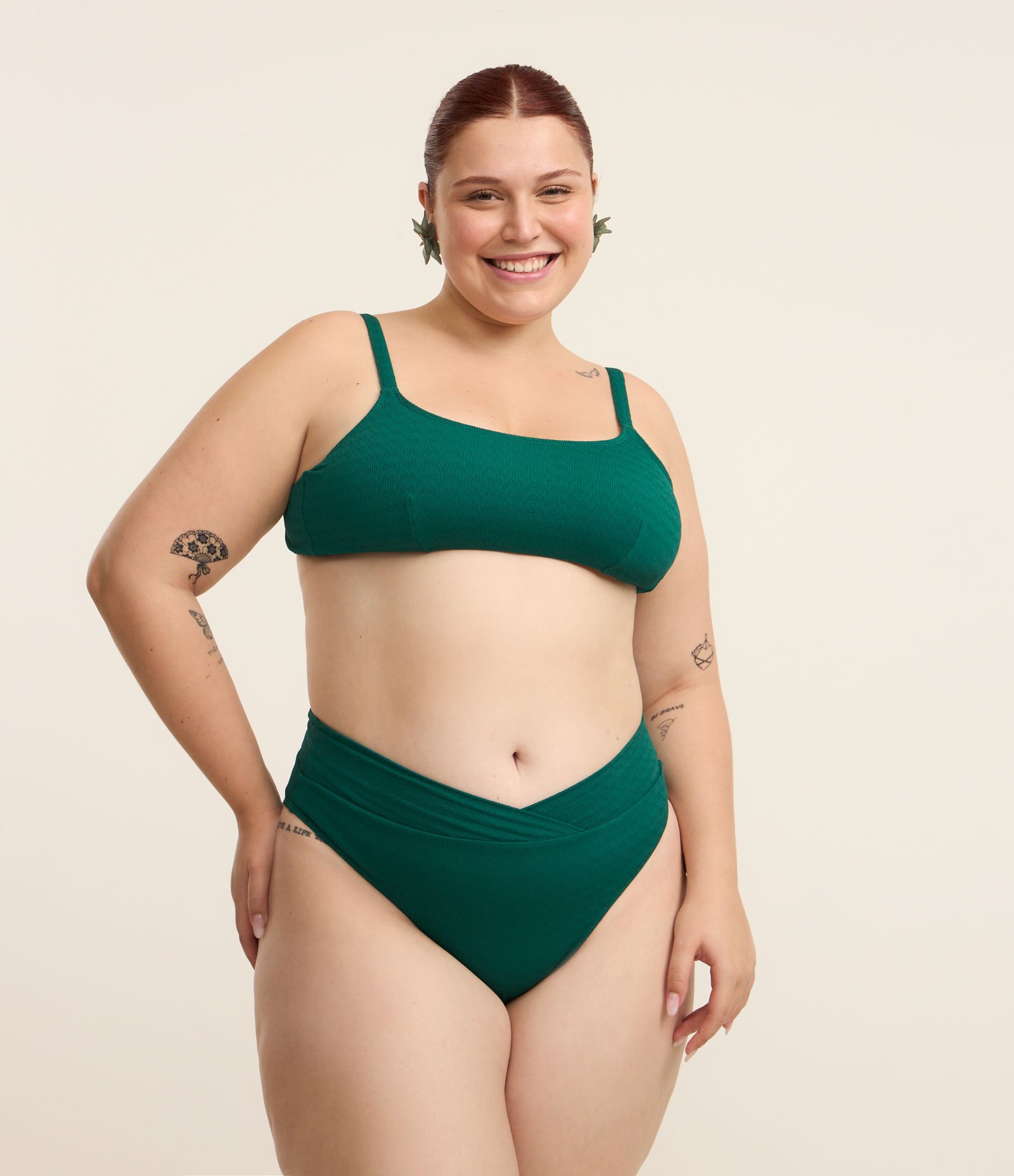Biquíni Top Reto em Microfibra com Textura Curve & Plus Size Verde 2