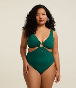 Maiô em Microfibra Texturizada com Argola Curve & Plus Size
