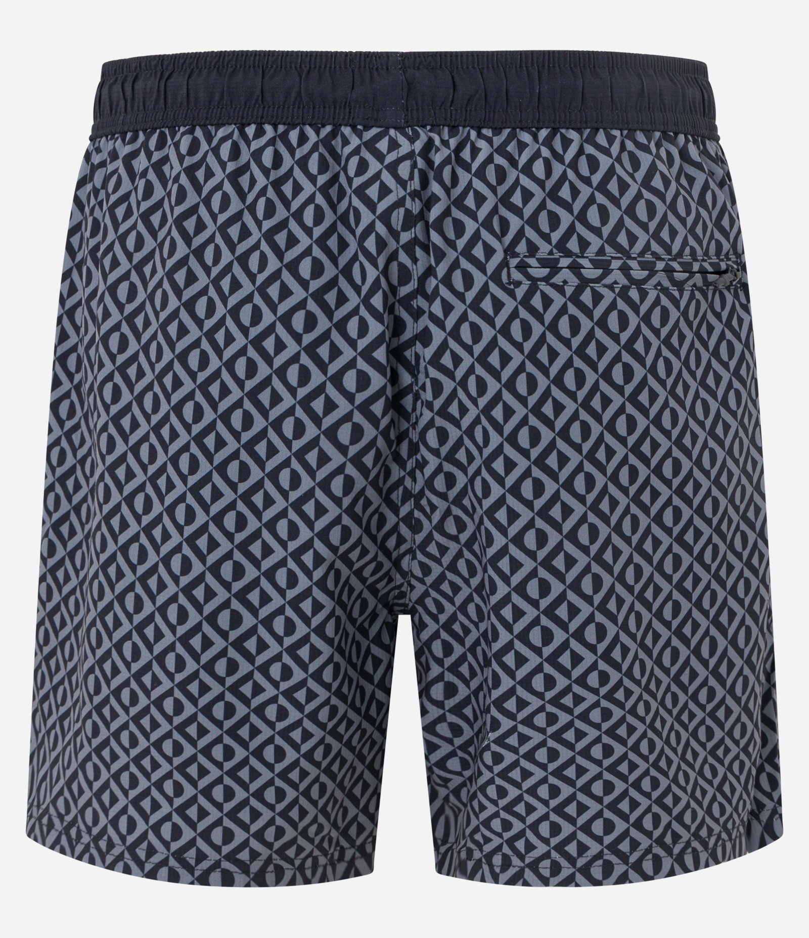 Bermuda de Banho em Microfibra com Estampa  Geométrica Preto 2