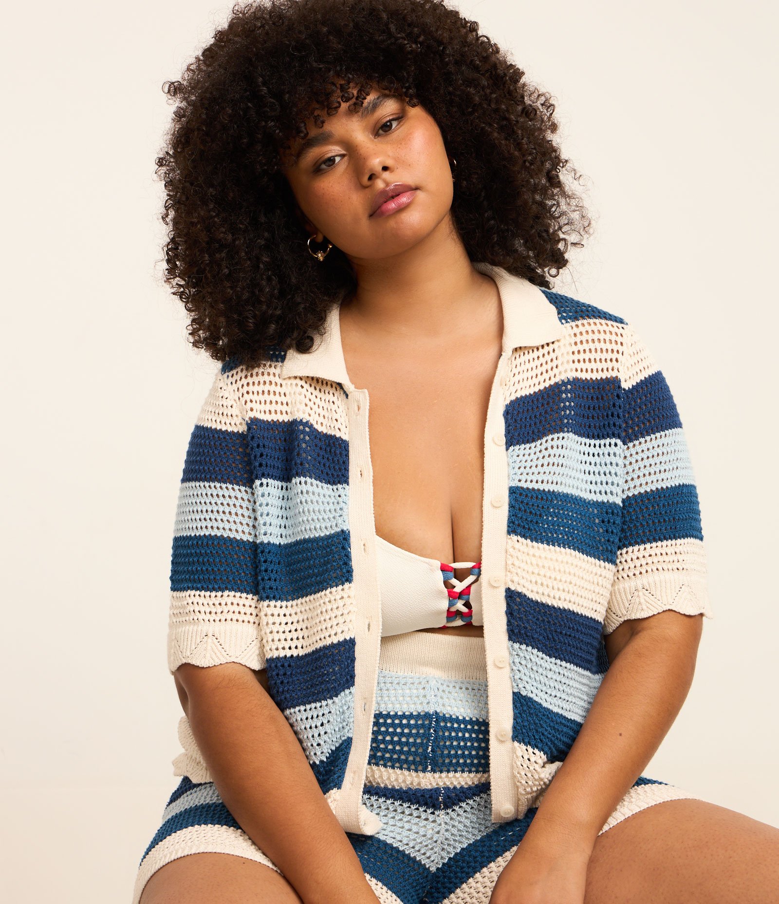 Biquíni Top Triangular em Microfibra Texturizada com  Detalhe Colorido Curve e Plus Size Branco 5