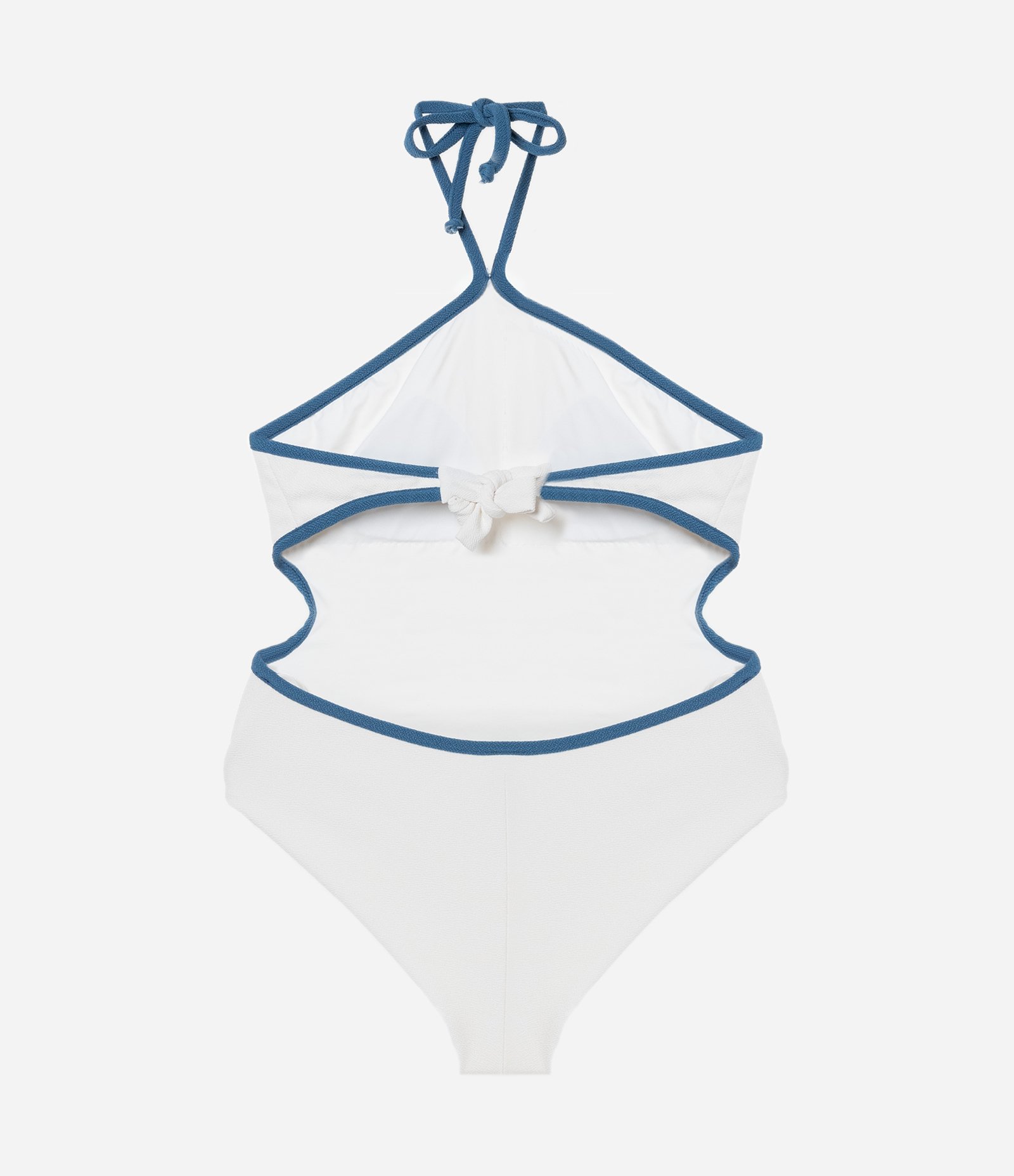 Maiô Halter em Microfibra Texturizada com Fio Duplo Curve & Plus Size Branco 5