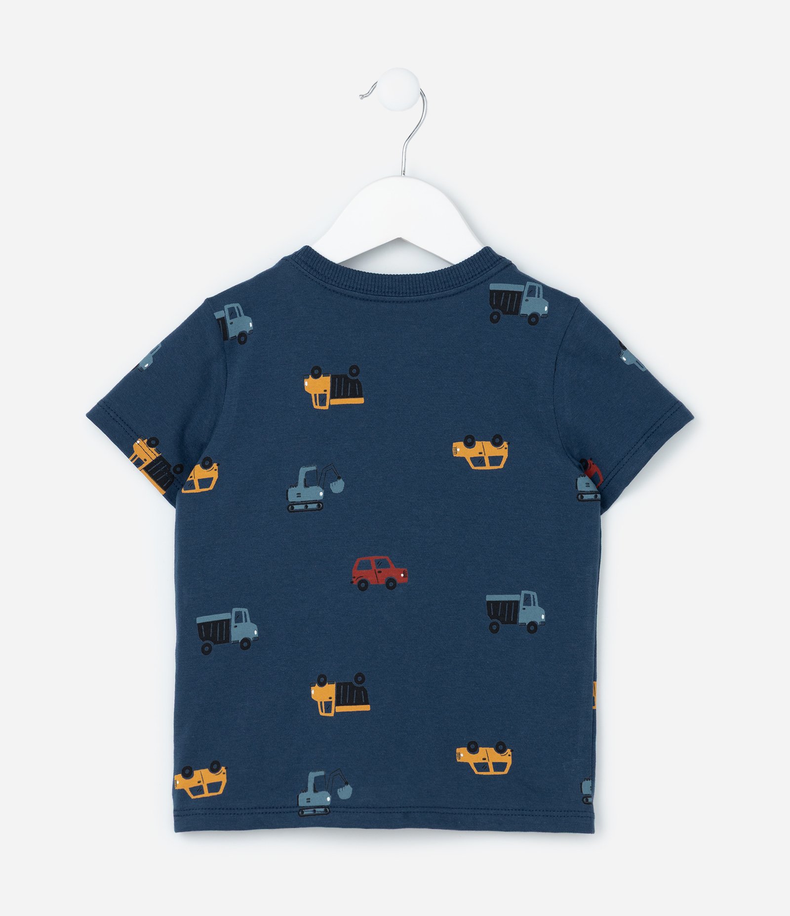 Camiseta Infantil com Estampa Carrinhos - Tam 1 a 6 Anos Azul 3
