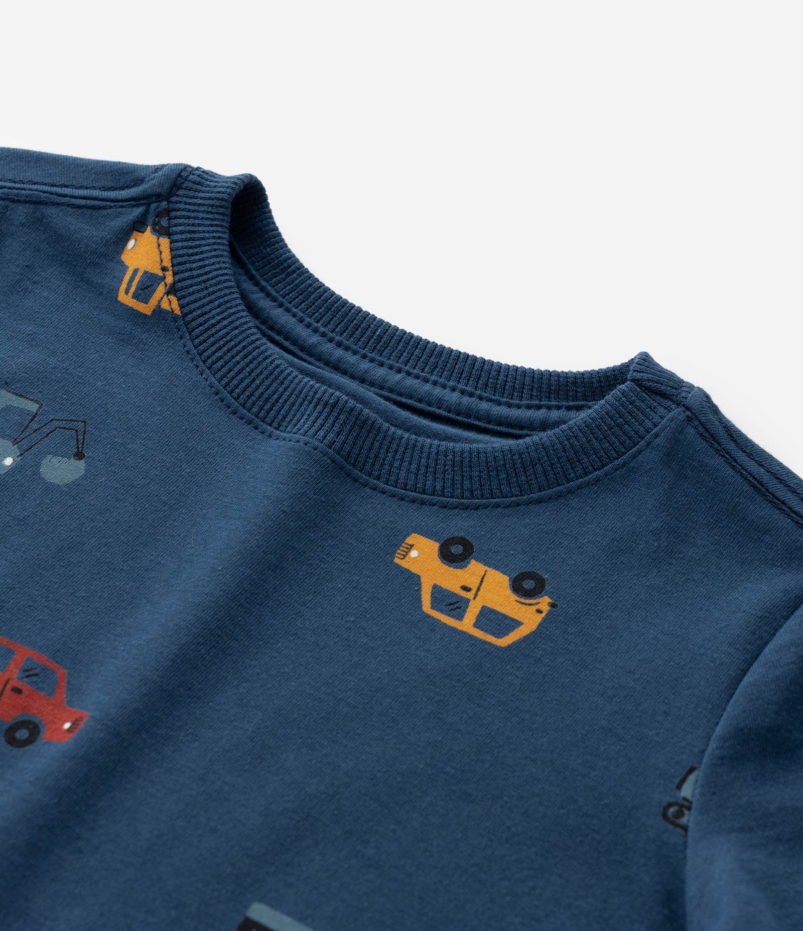 Camiseta Infantil com Estampa Carrinhos - Tam 1 a 6 Anos Azul 5