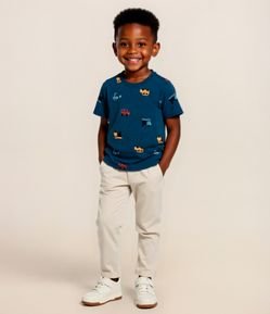Camiseta Infantil com Estampa Carrinhos - Tam 1 a 6 Anos
