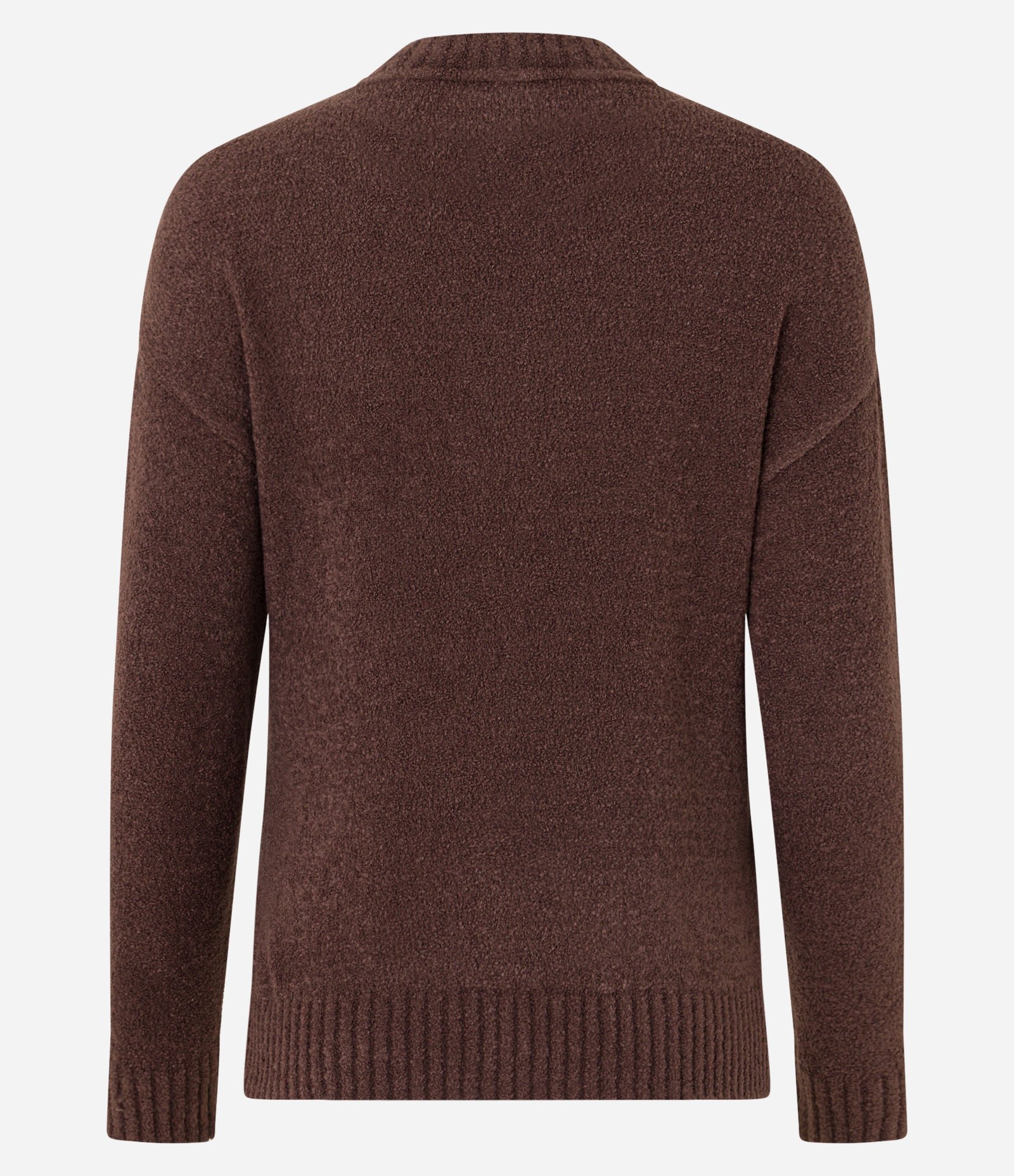 Suéter em Tricô Mousse com Barra Mullet Marrom 6