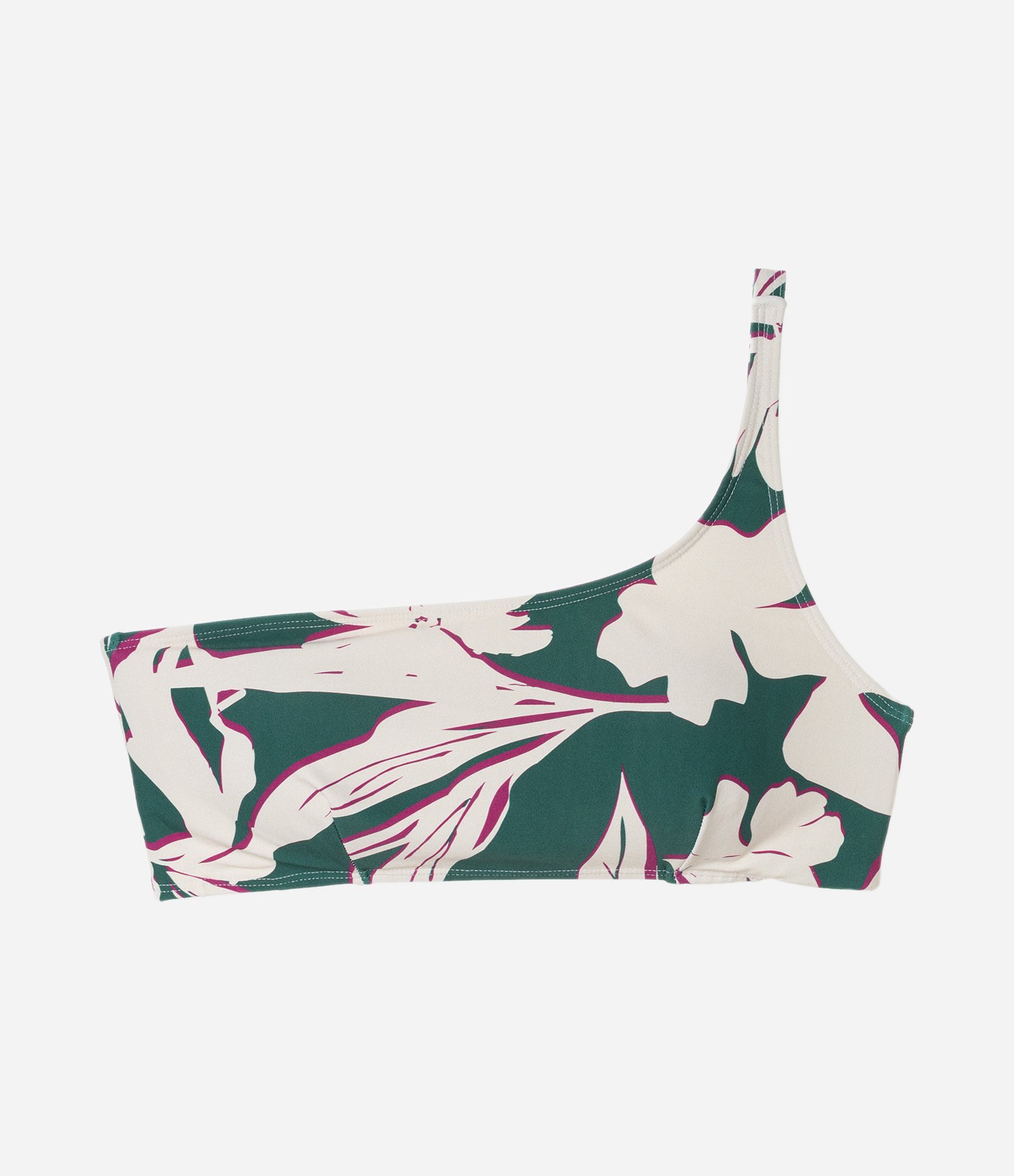 Biquíni Top Ombro Só em Microfibra com Estampa de Folhagem Curve & Plus Size Verde 5