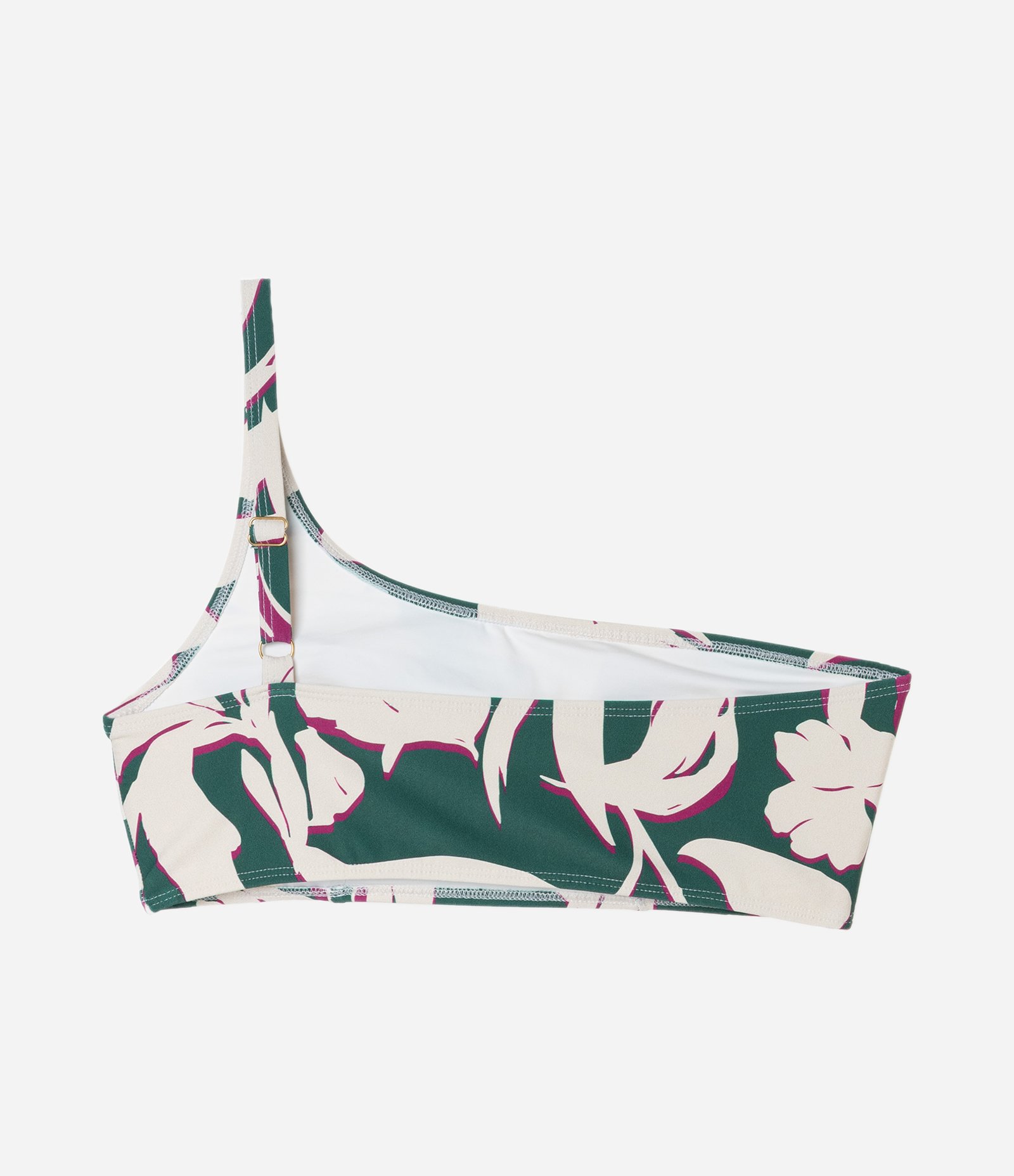 Biquíni Top Ombro Só em Microfibra com Estampa de Folhagem Curve & Plus Size Verde 6