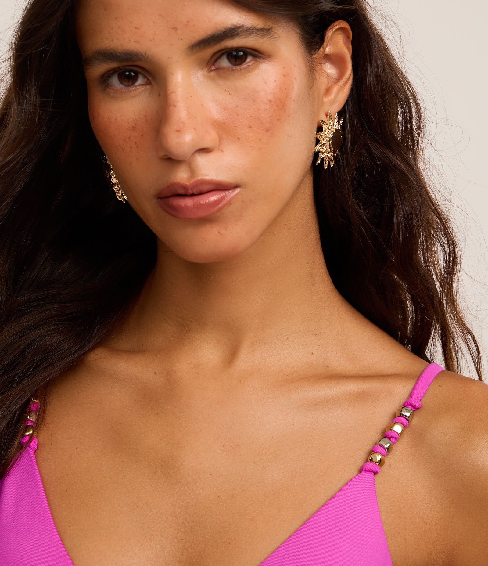 Biquíni Top Triangulo Fixo em Microfibra com Aviamento nas Alças Rosa 3