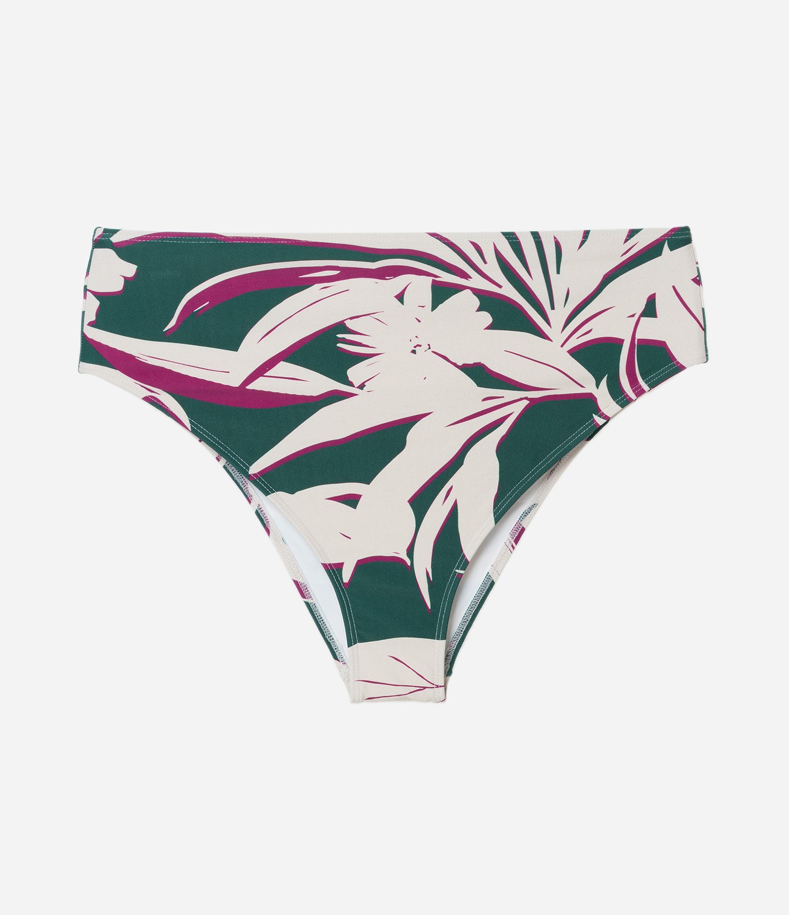 Biquíni Calcinha Hot Pants em Microfibra com Estampa Folhagem e Fio Duplo Curve & Plus Size Verde 5