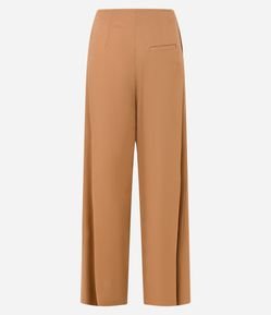 Calça Reta em Viscolinho com Pregas