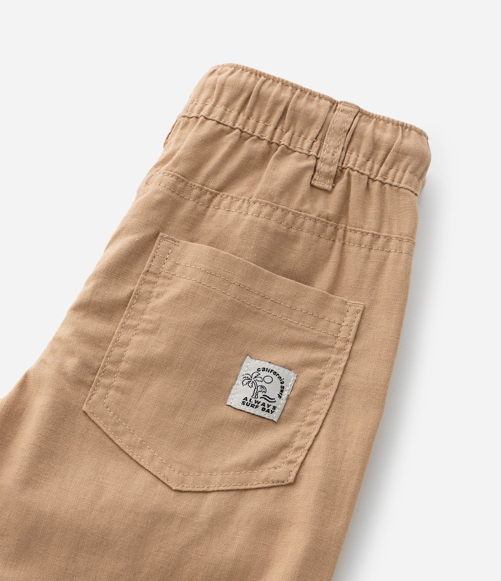 Calça Infantil em Linho com Bolsos - Tam 1 a 6 Anos Marrom 6