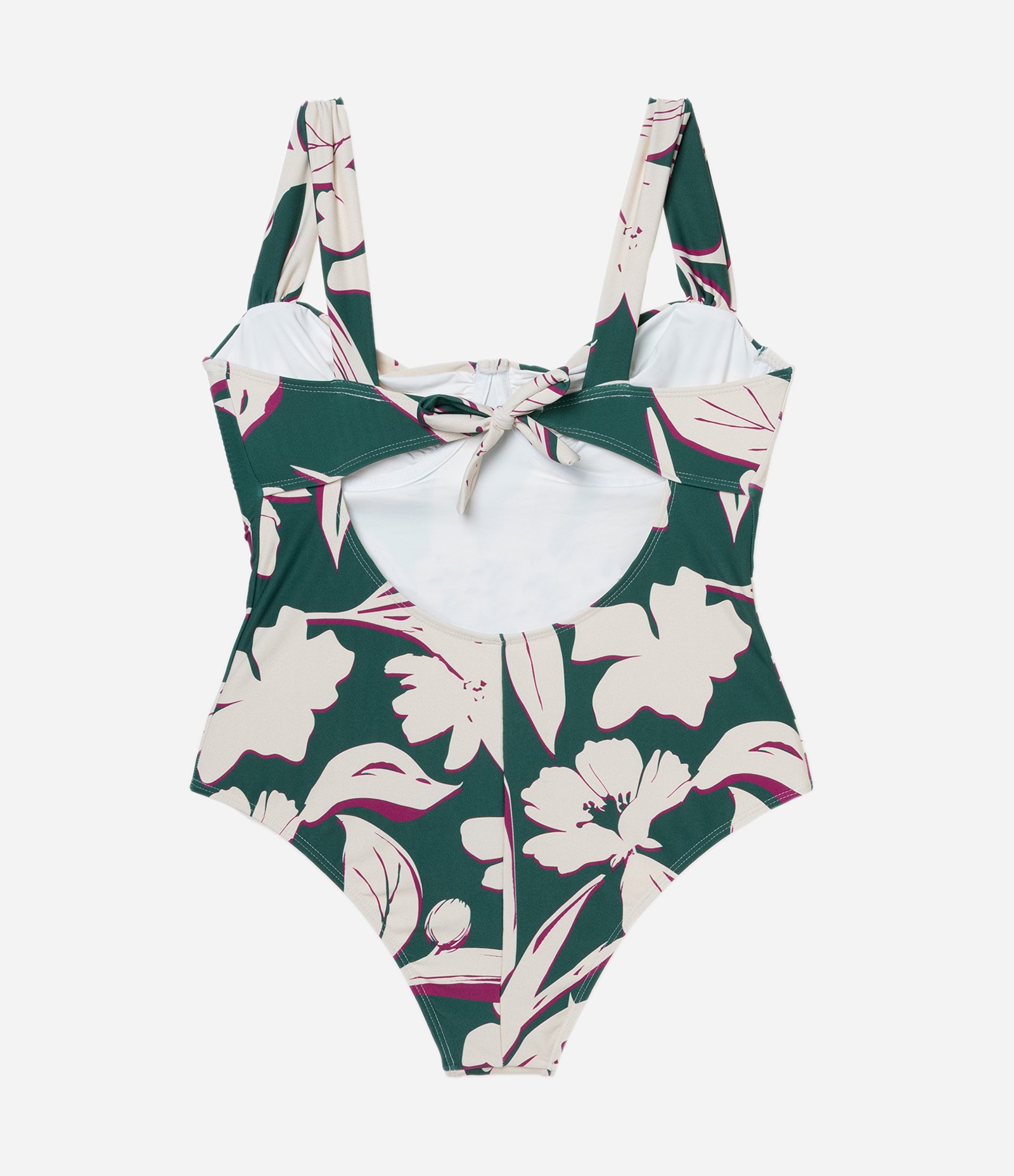 Maiô Meia Taça em Microfibra com Estampa Folhagem e Alça Larga Curve & Plus Size Verde 6