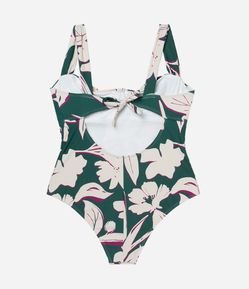 Maiô Meia Taça em Microfibra com Estampa Folhagem e Alça Larga Curve & Plus Size