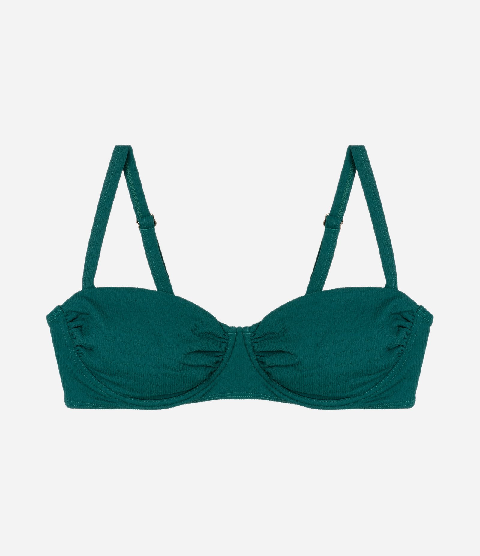 Biquíni Top Meia Taça em Microfibra Texturizada com Franzido Curve & Plus Size Verde 6