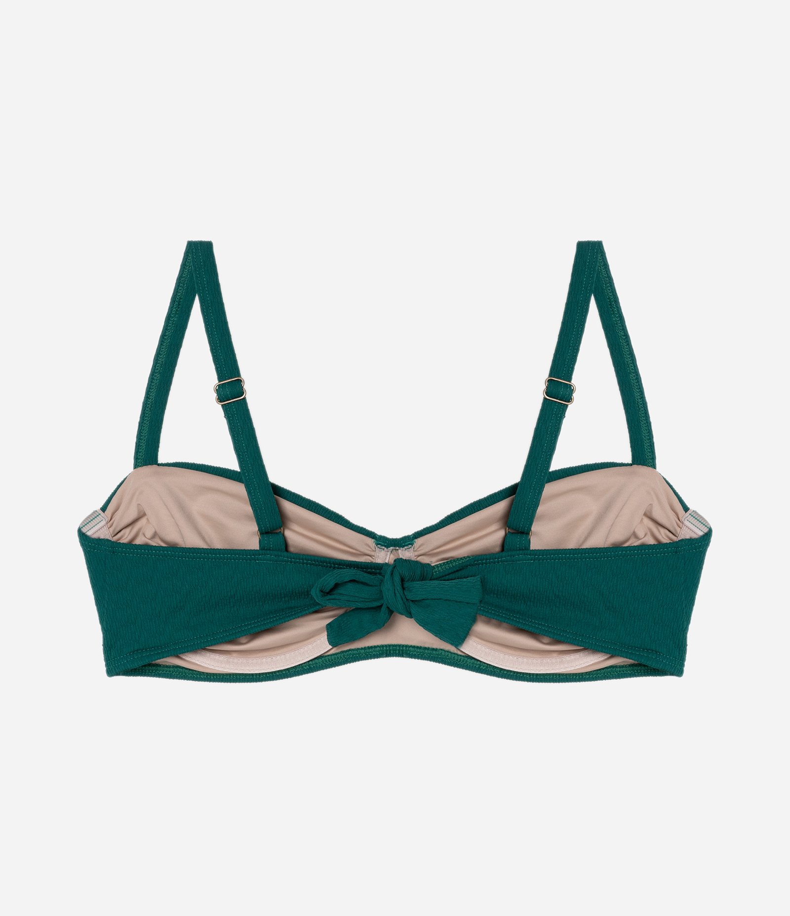 Biquíni Top Meia Taça em Microfibra Texturizada com Franzido Curve & Plus Size Verde 7