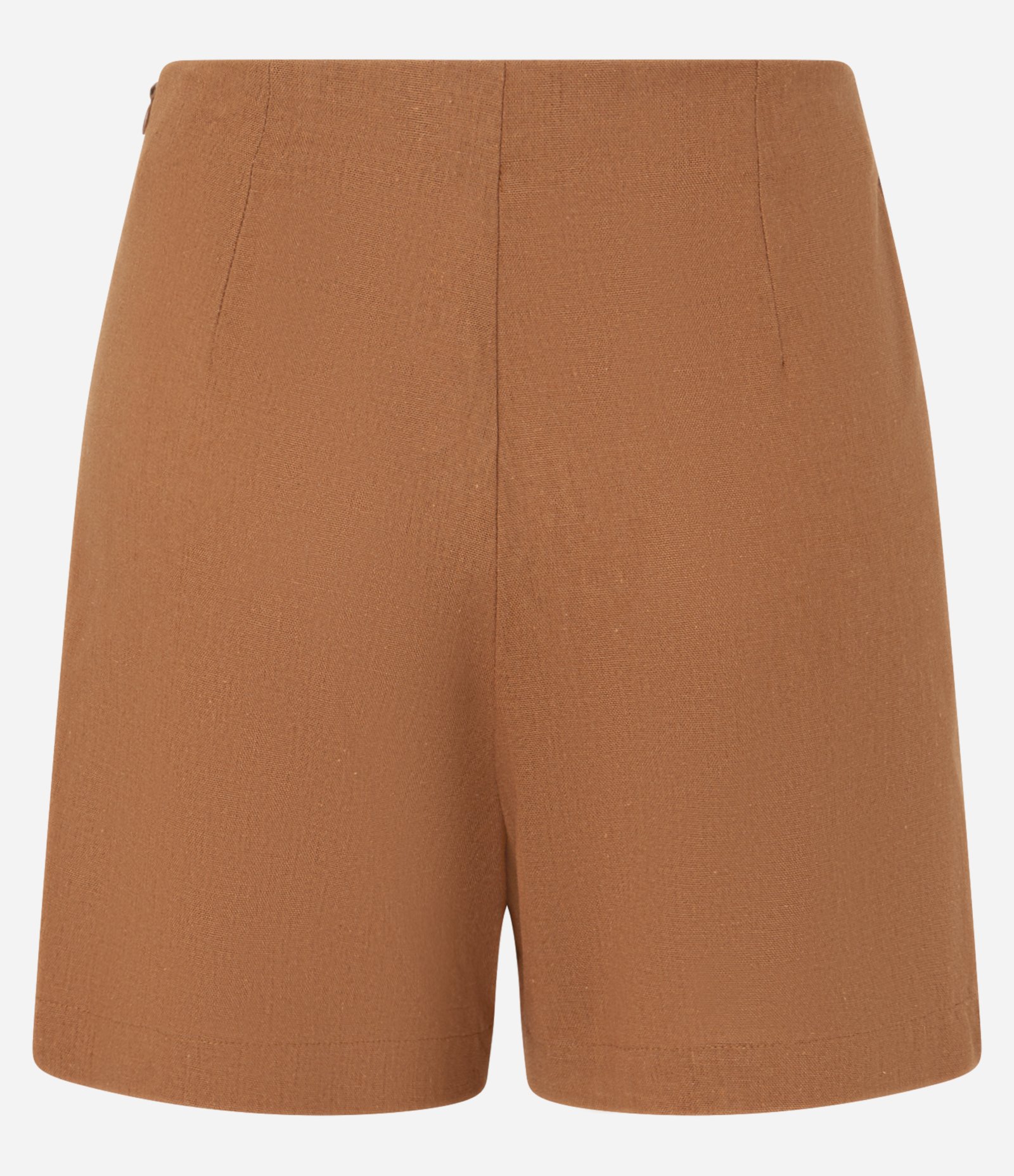 Short Saia Alfaiataria em Viscose com Zíper Lateral Marrom 6