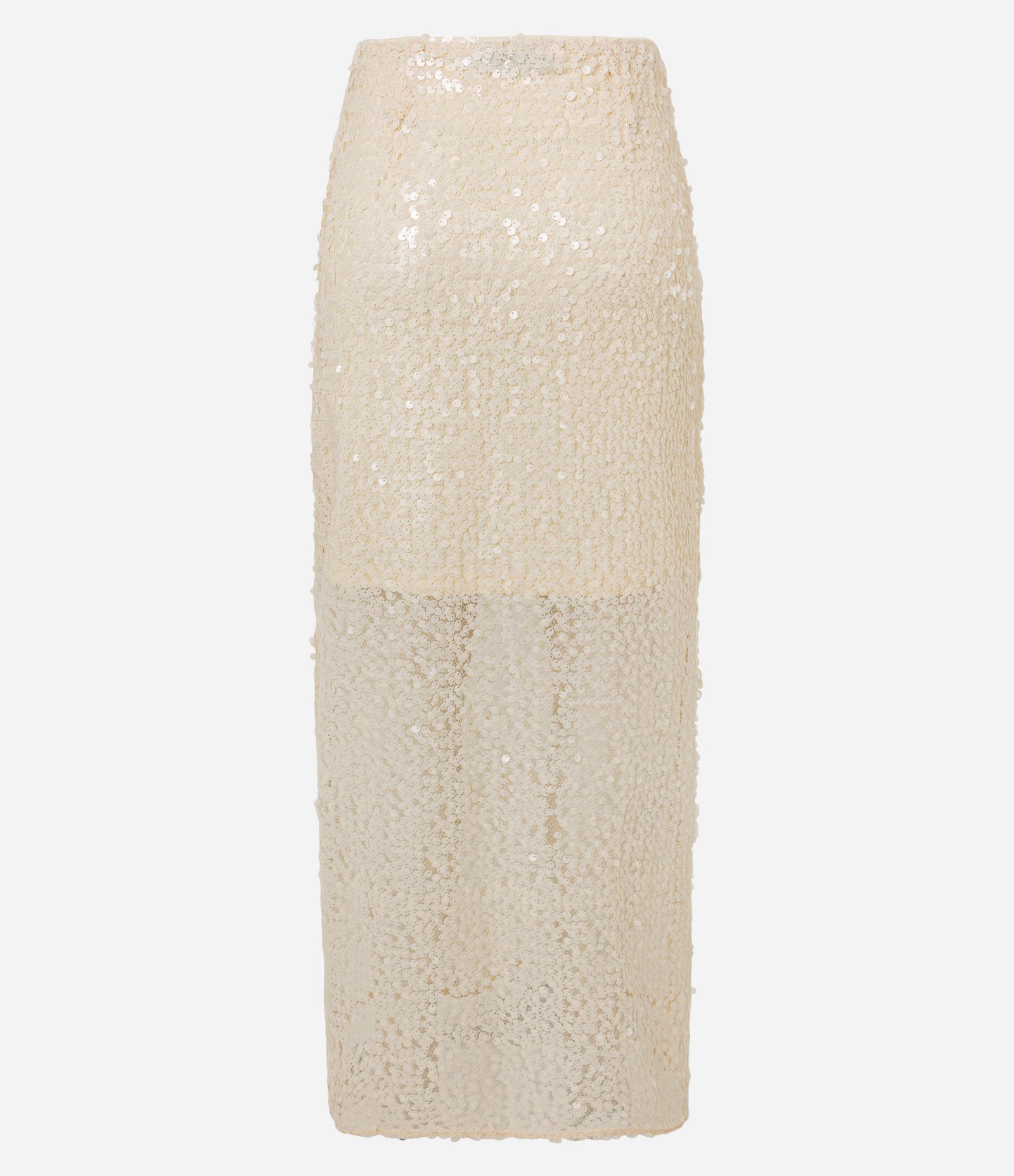 Saia Reta Long Midi em Paetê com Meio Forro Dourado 3