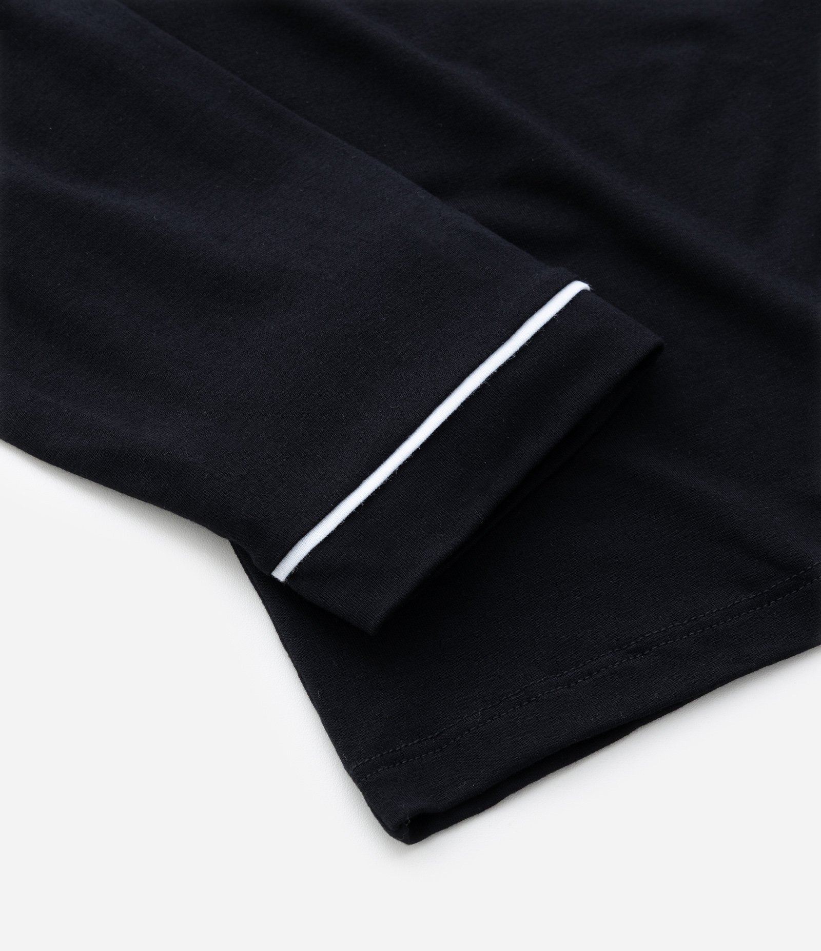 Pijama Longo Viscolycra Detalhes de Listras Curve & Plus Size Preto 6