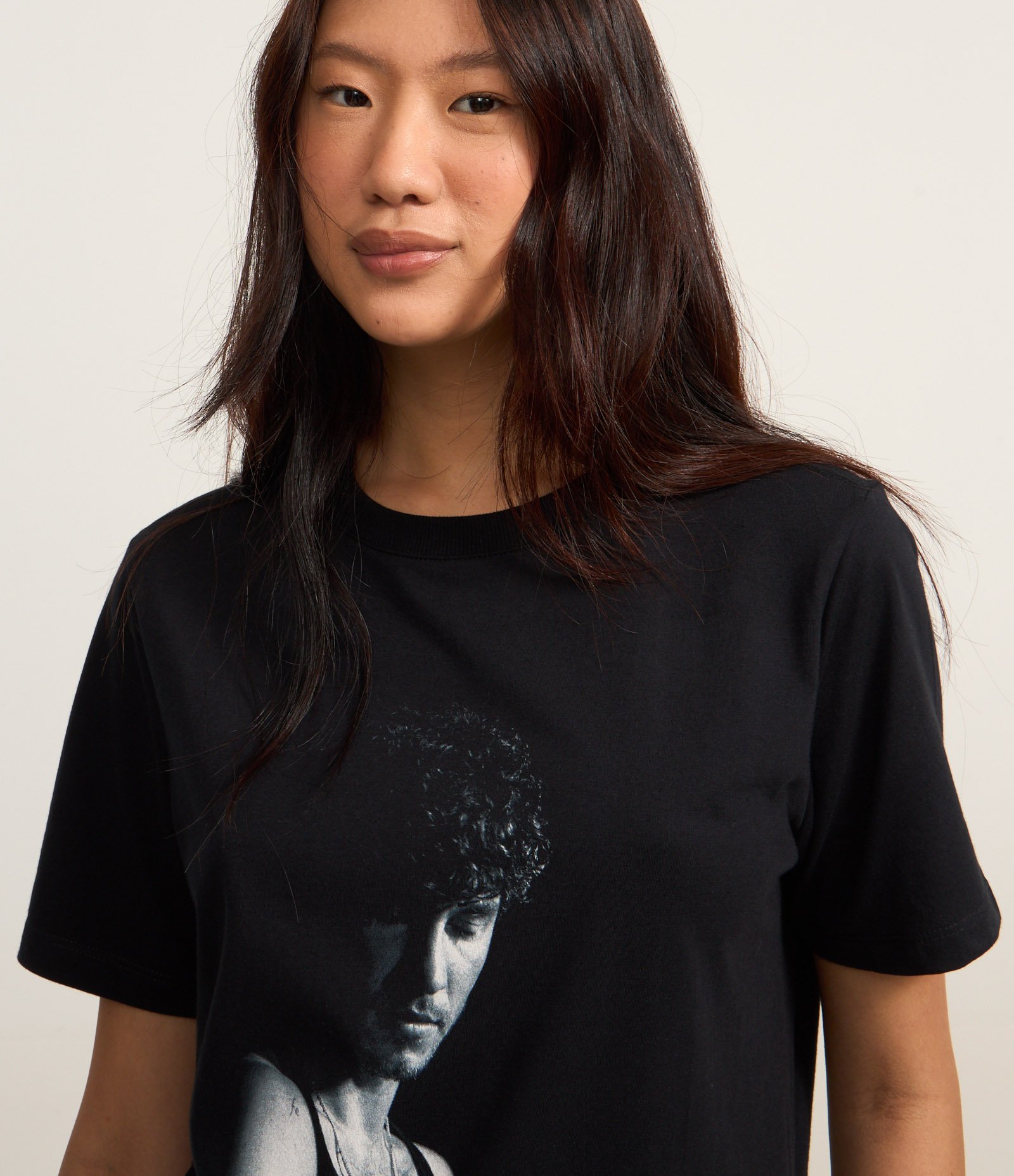 Camiseta Alongada em Algodão com Estampa Shawn Mendes Preto 3