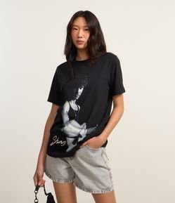 Camiseta Alongada em Algodão com Estampa Shawn Mendes