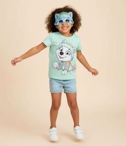 Camiseta Regular Infantil com Estampa e Máscara Everest Patrulha Canina - Tam 1 a 6 Anos