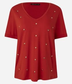 Blusa em Viscolycra com Ícones Metalizados