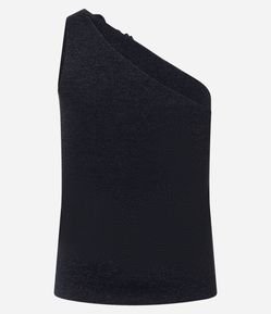 Blusa Ombro Só em Tricô com Flor no Ombro