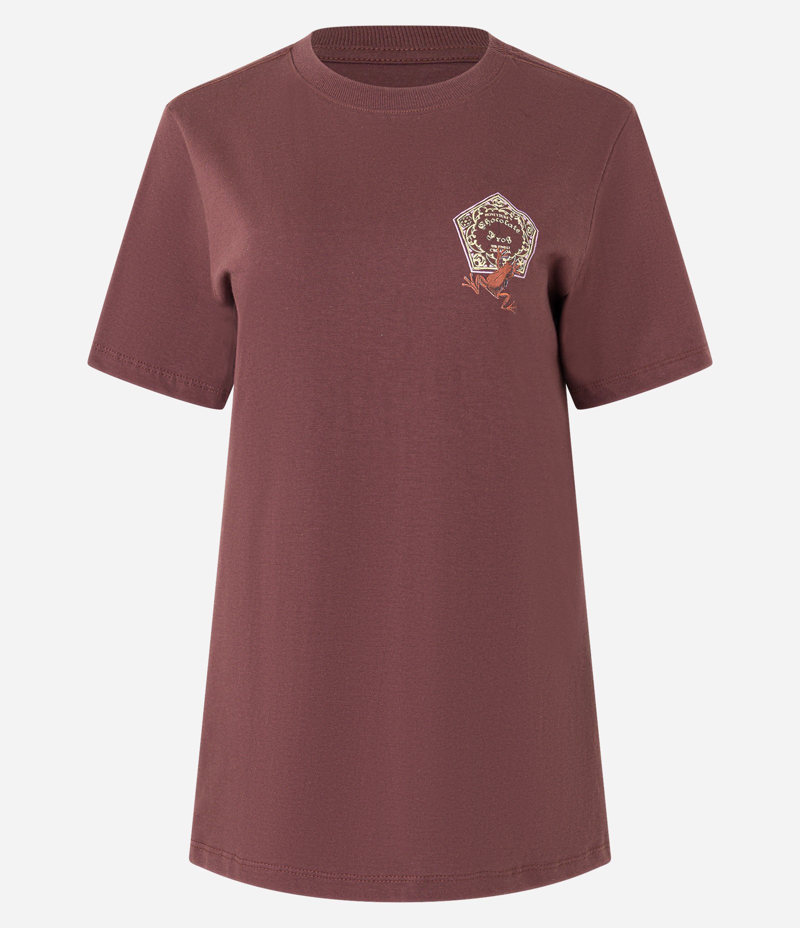 Camiseta Alongada em Algodão com Estampa Harry Potter Marrom 5