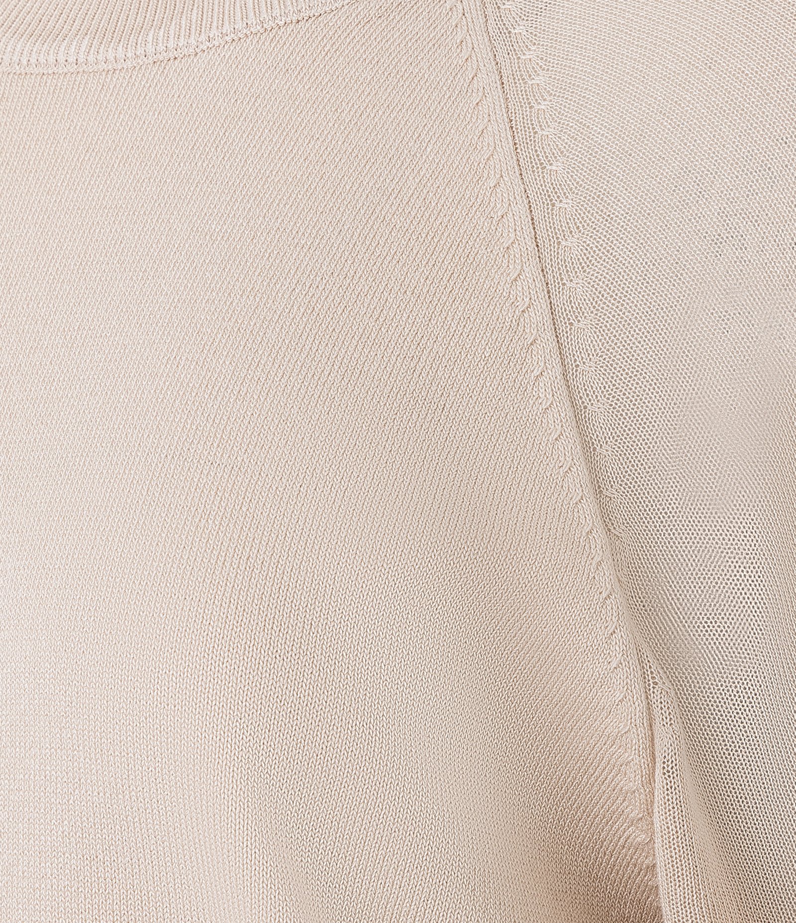 Blusa em Tricô com Cava Raglan e Manga Transparente Bege 7