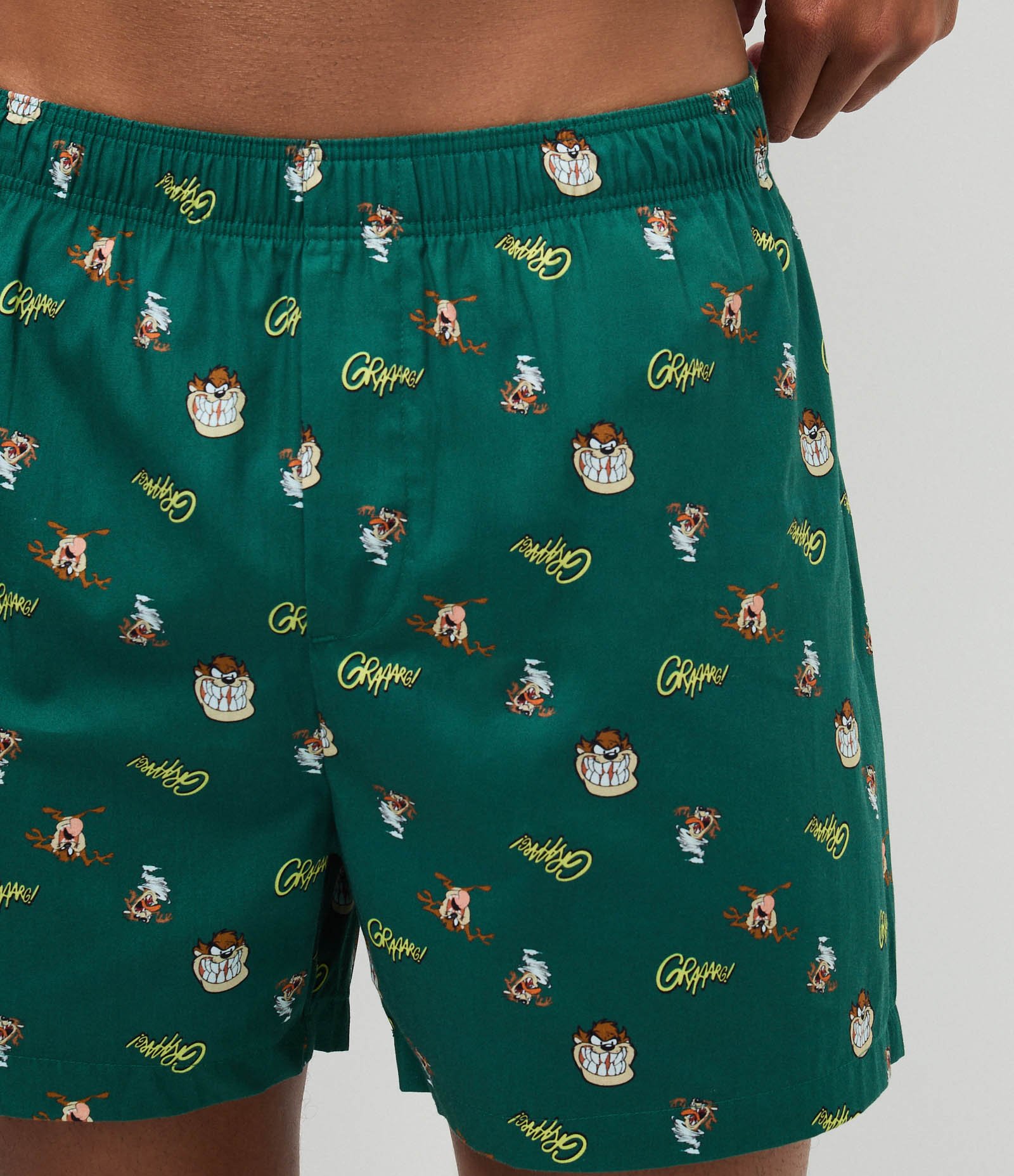 Cueca Samba Canção em Tricoline com Estampa Taz Verde 3